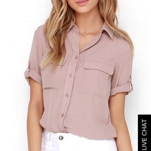Lulus Mauve Button Up